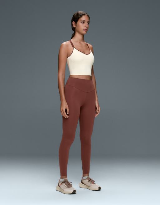 OYSHO Comfortlux contrast strap tank top in ecru, 5 of 7