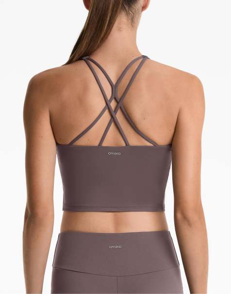 Oysho - Comfortlux - Débardeur à bonnets préformés et lanières fines - Gris/violet - view 1