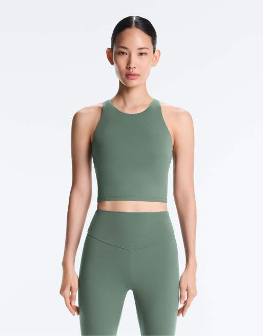 OYSHO - Comfortlux - Débardeur avec bonnets préformés et lanières multiples - Vert foncé, 4 de 4