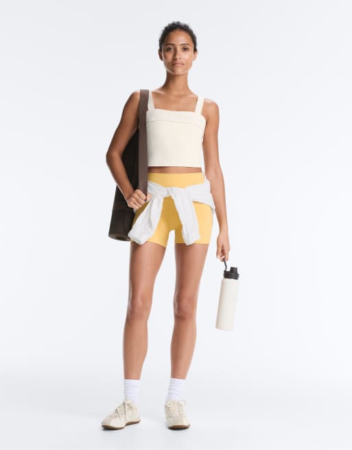 Oysho - Comfortlux - Débardeur côtelé à revers - Écru pâle, 3 de 4