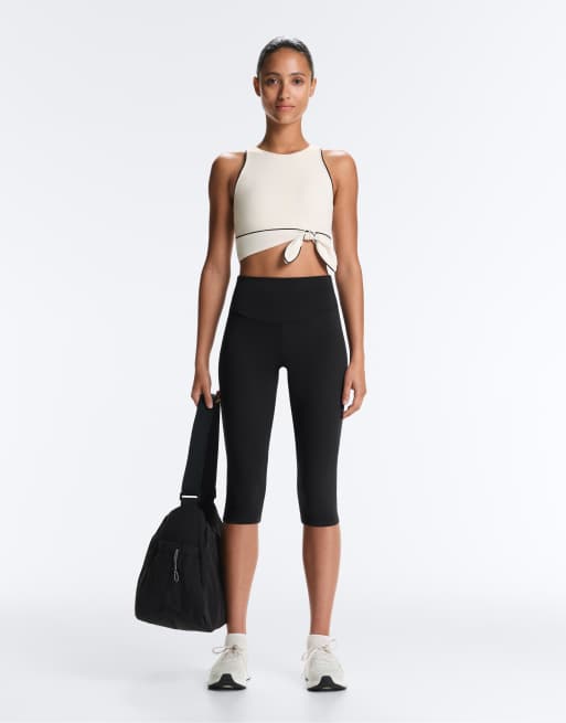 OYSHO - Comfortlux - Ecrufarvet ærmeløs tanktop med bindebånd, 2 af 4