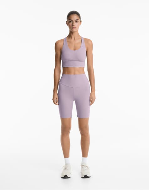 Oysho - Comfortlux - Grålilla sports-BH med medium støtte og skåle - view 1