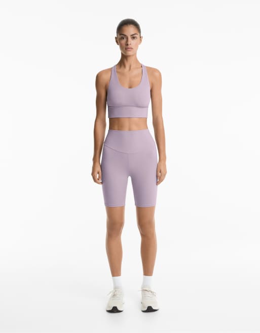 Oysho - Comfortlux - Grålilla sports-BH med medium støtte og skåle