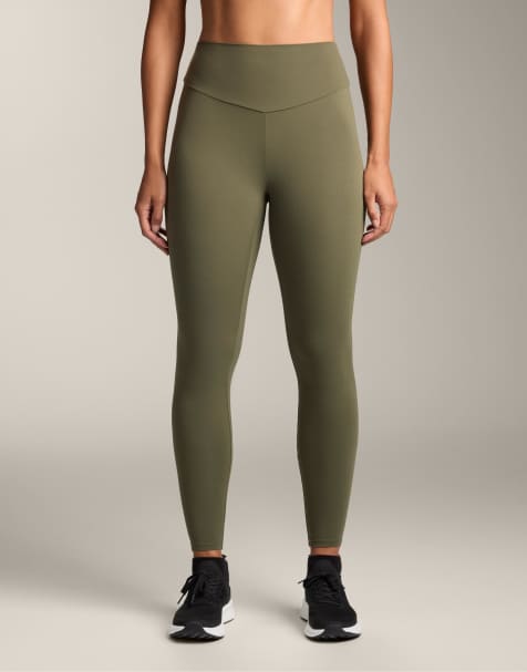 OYSHO - Comfortlux - Grønne ankellange leggings med høj talje - view 1