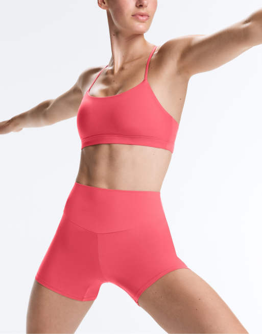 OYSHO Comfortlux high-rise 10cm hot pants in coral, 7 of 7