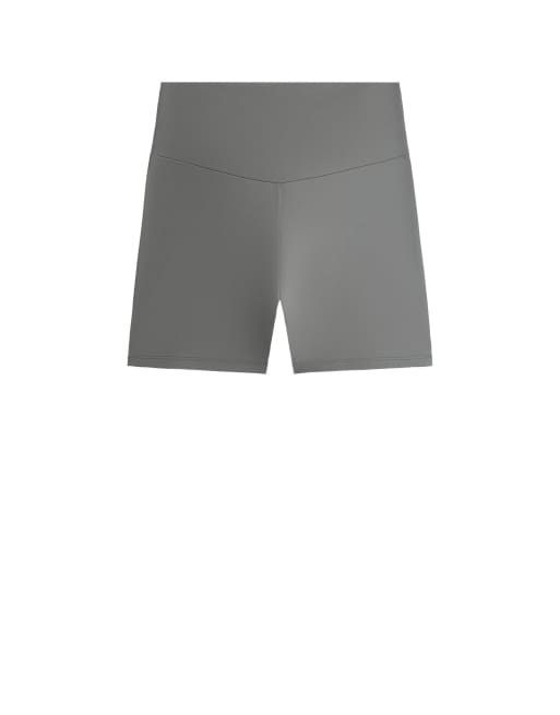 OYSHO Comfortlux high-rise 10cm hot pants in grey, 5 of 7