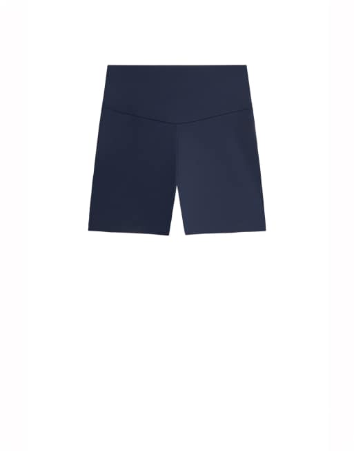 OYSHO Comfortlux high-rise 10cm hot pants in navy, 7 of 7