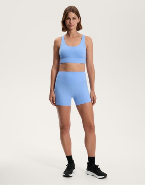 OYSHO Comfortlux high-rise 10cm hot pants in pale lavender blue