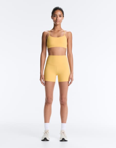 OYSHO Comfortlux high-rise 10cm hot pants in yellow and green - view 1