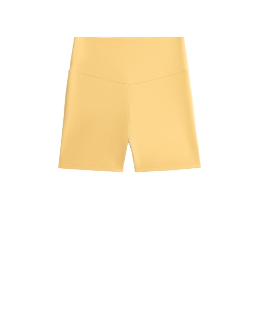 OYSHO Comfortlux high-rise 10cm hot pants in yellow, 5 of 7