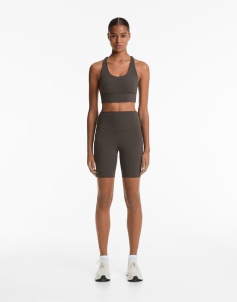 Oysho Comfortlux high-rise 20cm biker leggings in antracita - view 1
