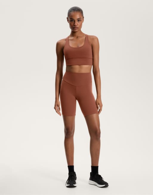 OYSHO Comfortlux high-rise 20cm leggings in terracota ASOS