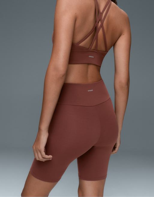 OYSHO Comfortlux high-rise 20cm short leggings in brown, 3 of 7