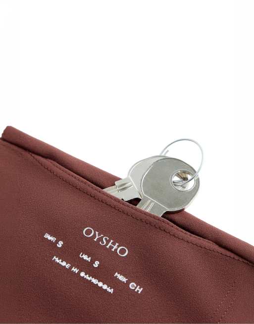 OYSHO Comfortlux high-rise 20cm short leggings in brown, 6 of 7