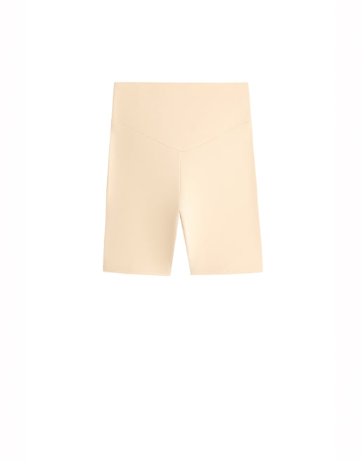 OYSHO Comfortlux high-rise 20cm short leggings in cream, 5 of 7