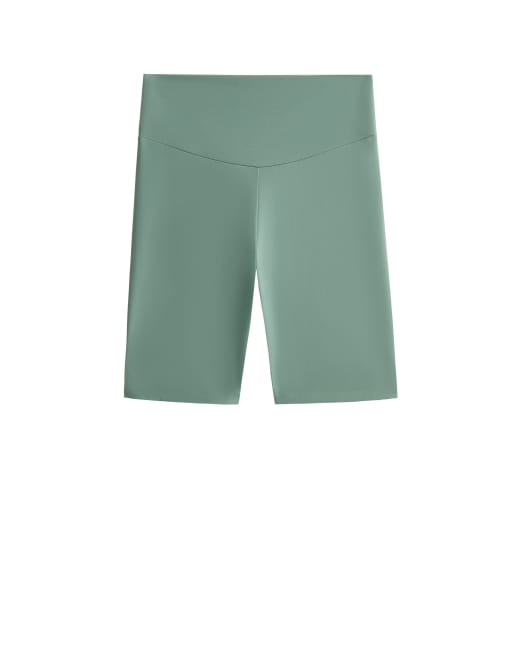 OYSHO Comfortlux high-rise 20cm short leggings in green, 5 of 7