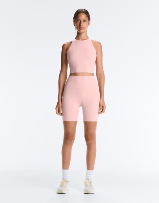 OYSHO Comfortlux high-rise 20cm short leggings in light pink, 2 of 7