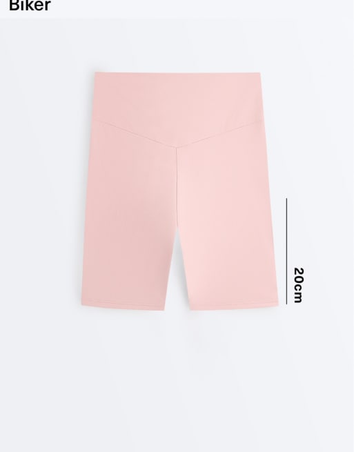 OYSHO Comfortlux high-rise 20cm short leggings in light pink, 6 of 7