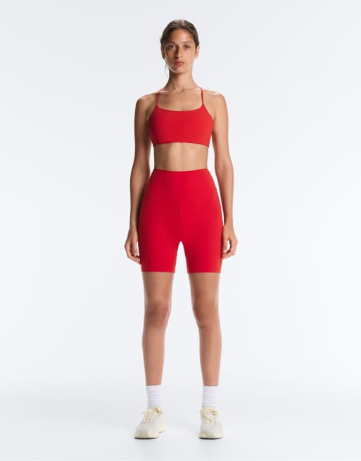 OYSHO Comfortlux high-rise 20cm short leggings in strong red, 2 of 7
