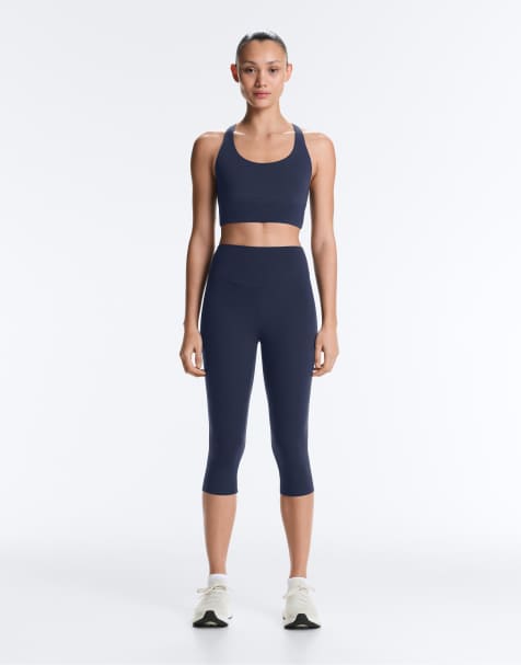 OYSHO Comfortlux high-rise 40cm capri leggings in navy - view 1