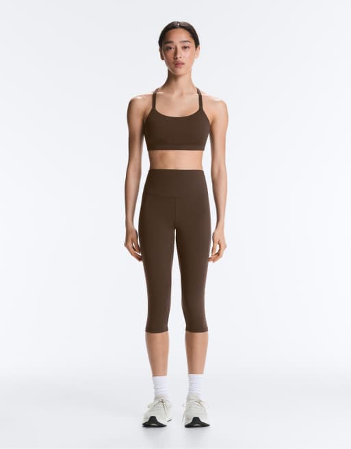 OYSHO Comfortlux high-rise 40cm caprileggings in dark brown, 2 of 7