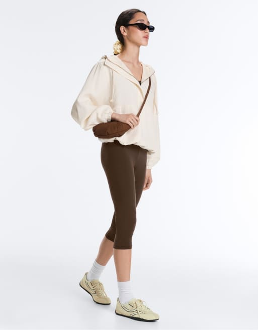 OYSHO Comfortlux high-rise 40cm caprileggings in dark brown, 5 of 7