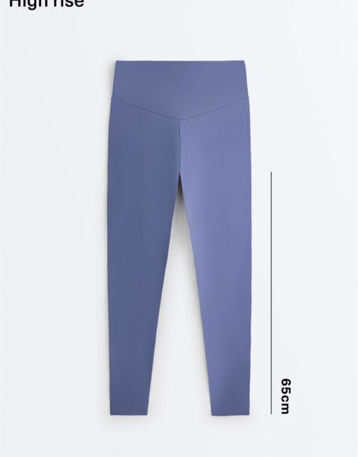 OYSHO Comfortlux high-rise ankle-length leggings in blue, 6 of 7
