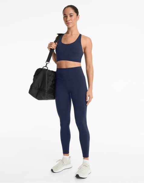 Oysho Comfortlux high-rise ankle-length leggings in navy blue - view 1