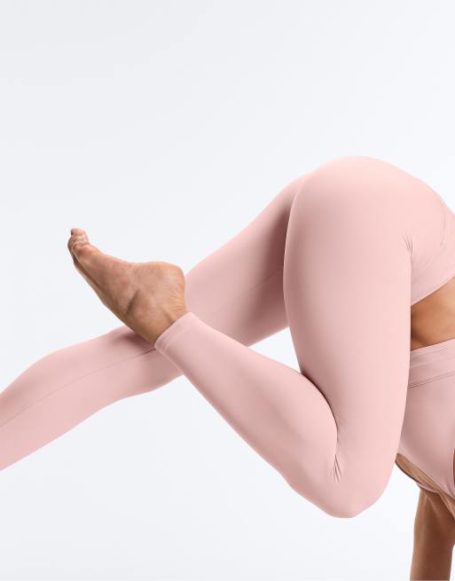OYSHO Comfortlux high-rise ankle-length leggings in pale pink, 3 of 7