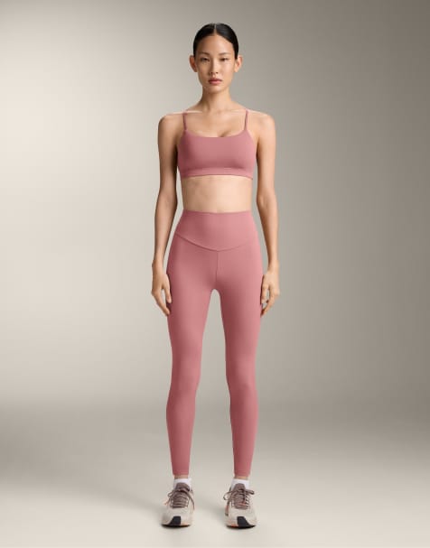 OYSHO Comfortlux high-rise ankle-length leggings in pale pink - view 1