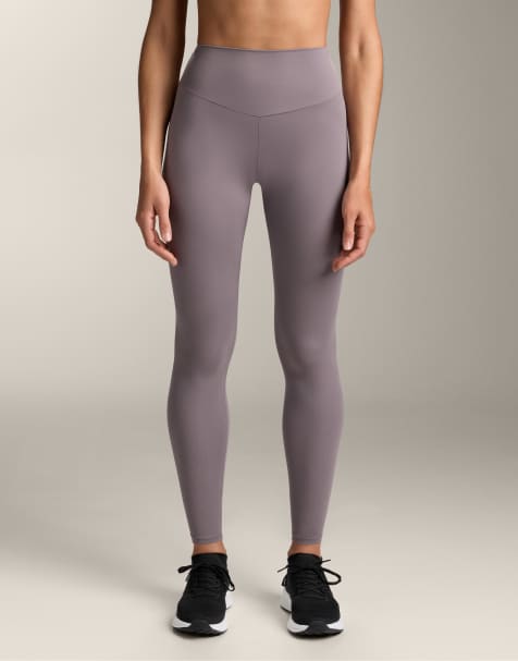 OYSHO Comfortlux high-rise ankle-length leggings in purple - view 1