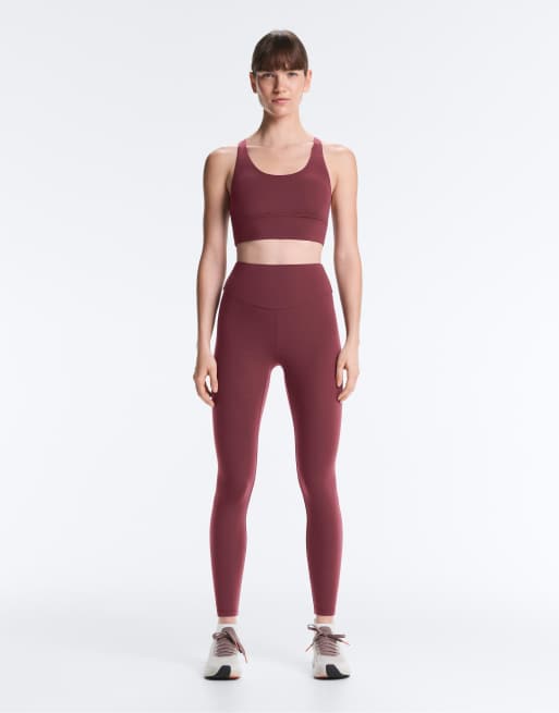 OYSHO Comfortlux high-rise ankle-length leggings in purple, 2 of 7