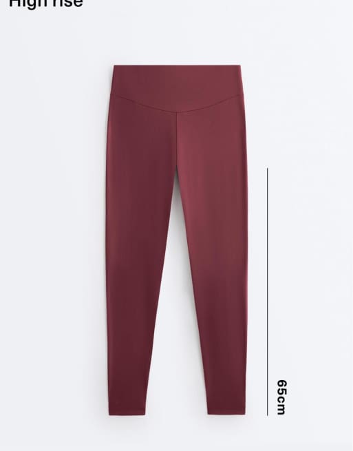OYSHO Comfortlux high-rise ankle-length leggings in purple, 6 of 7