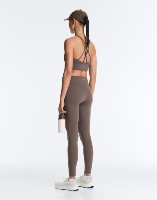 OYSHO Comfortlux high-rise ankle-length leggings in taupe-grey, 4 of 7