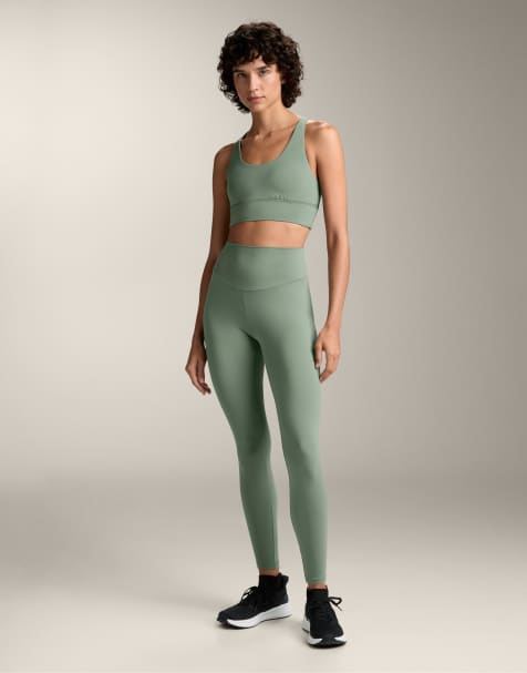 OYSHO Comfortlux high-rise ankle-length leggings in washed green - view 1