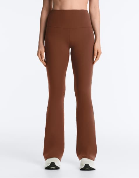 OYSHO Comfortlux high-rise flare trousers in coffee - view 1