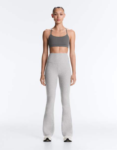 OYSHO Comfortlux high-rise flare trousers in grey melange - view 1