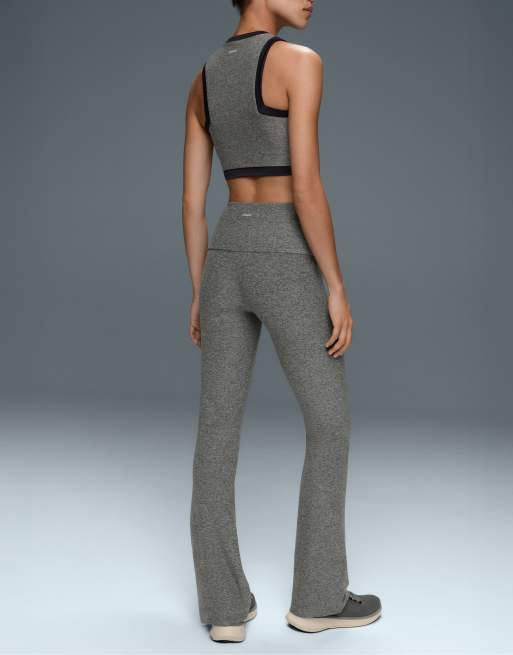 OYSHO Comfortlux high-rise flare trousers in grey, 2 of 4