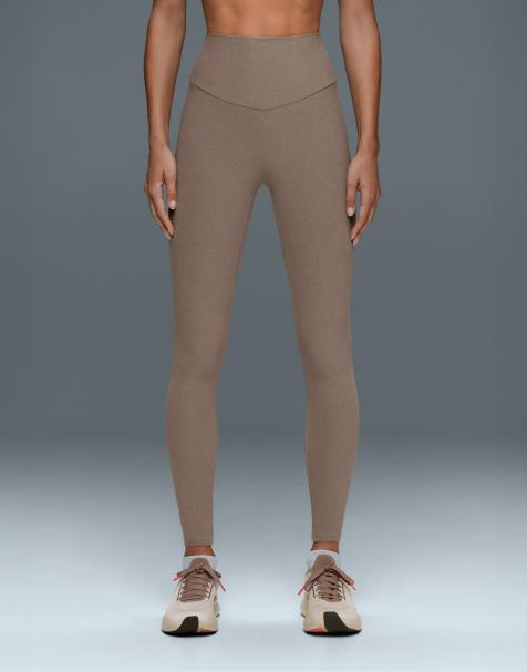 OYSHO Comfortlux high-waisted ankle-length heathered leggings in brown - view 1
