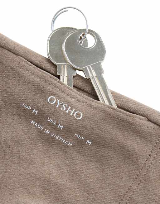 OYSHO Comfortlux high-waisted ankle-length heathered leggings in brown, 2 of 2