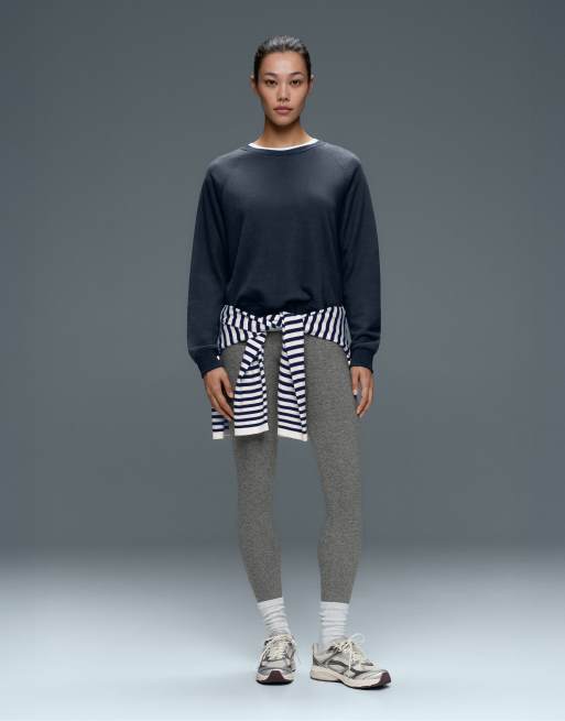 OYSHO Comfortlux high-waisted ankle-length heathered leggings in grey, 2 of 4