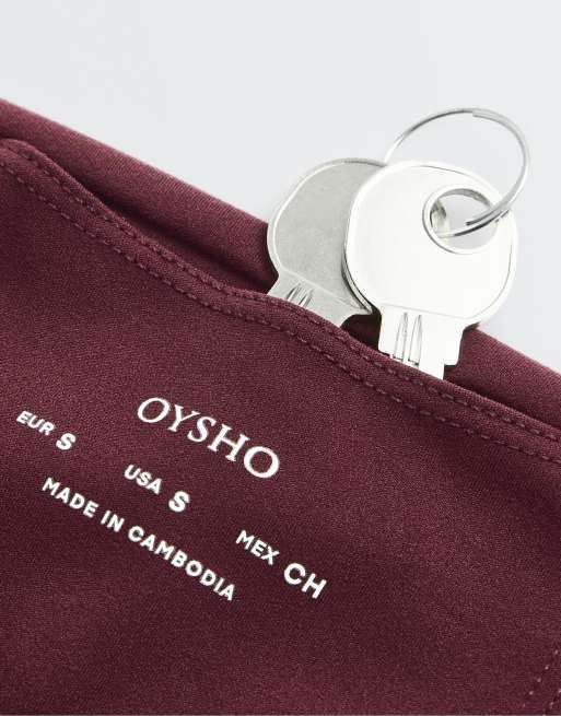 OYSHO Comfortlux high-waisted ankle-length leggings in burgundy, 6 of 7