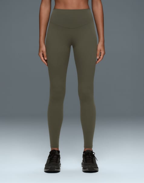 OYSHO Comfortlux high-waisted ankle-length leggings in khaki - view 1