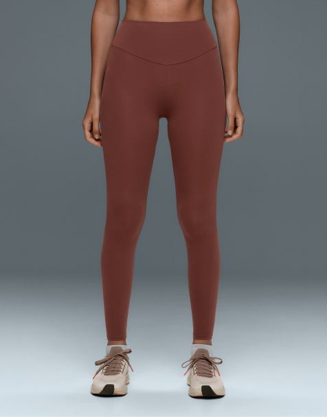 OYSHO comfortlux high-waisted ankle-length leggings in tile red - view 1