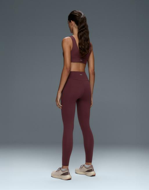 OYSHO Comfortlux højtaljede ankellange leggings i bordeaux, 4 af 7
