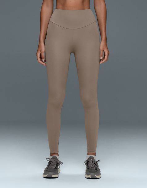 OYSHO Comfortlux højtaljede ankellange leggings i brun - view 1