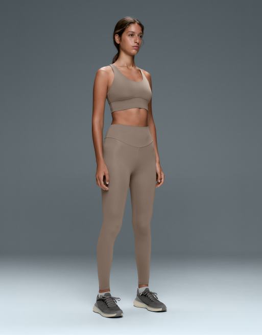 OYSHO Comfortlux højtaljede ankellange leggings i brun, 2 af 4