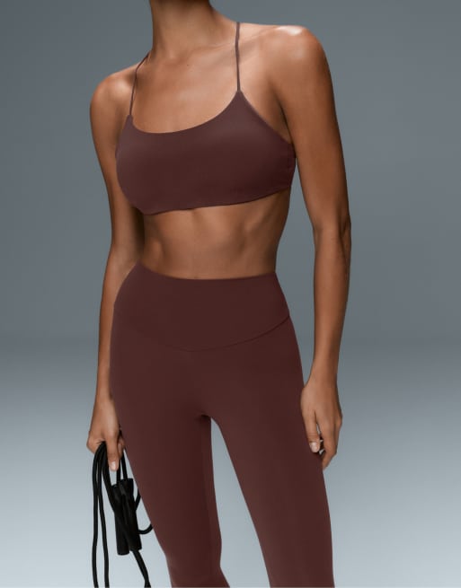 OYSHO Comfortlux højtaljede ankellange leggings i brun, 3 af 4