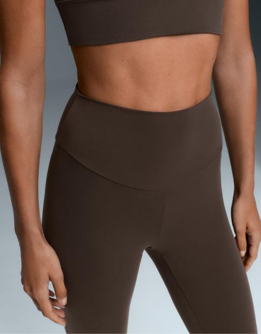 OYSHO Comfortlux højtaljede ankellange leggings i brun, 3 af 7