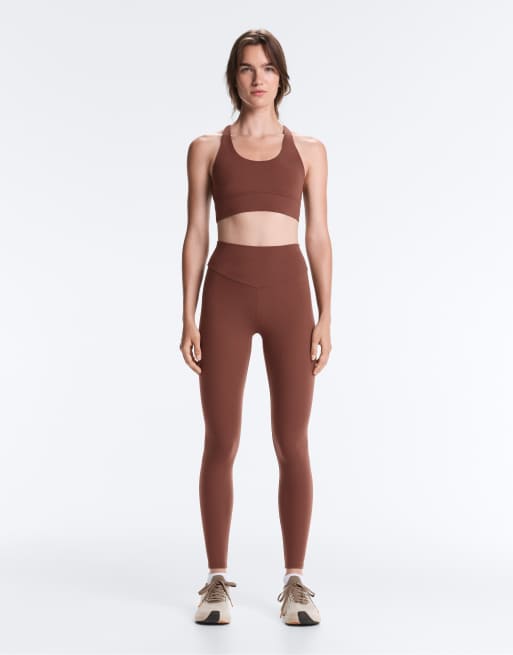 OYSHO comfortlux højtaljede ankellange leggings i teglrød, 2 af 7